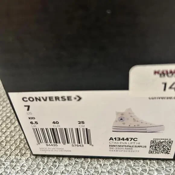 Converse CTAS Eva Lift Hi Egret White Pale Surplus A13447C Size 7 Kids - Picture 6 of 6